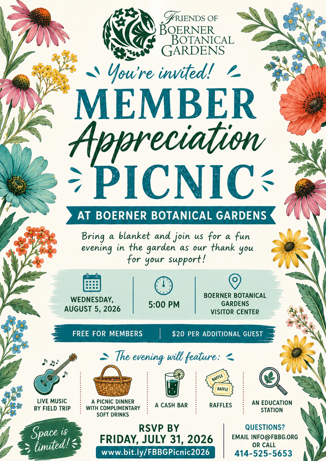 Member Appreciation Picnic Wednesday, August 5th, 2026