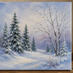 Paint Winter Tree Landscape on Canvas